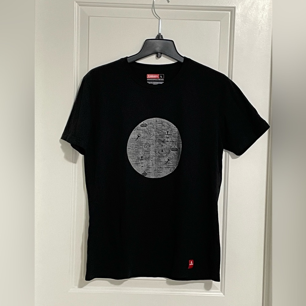EMIRATES Black Graphic Tee size L